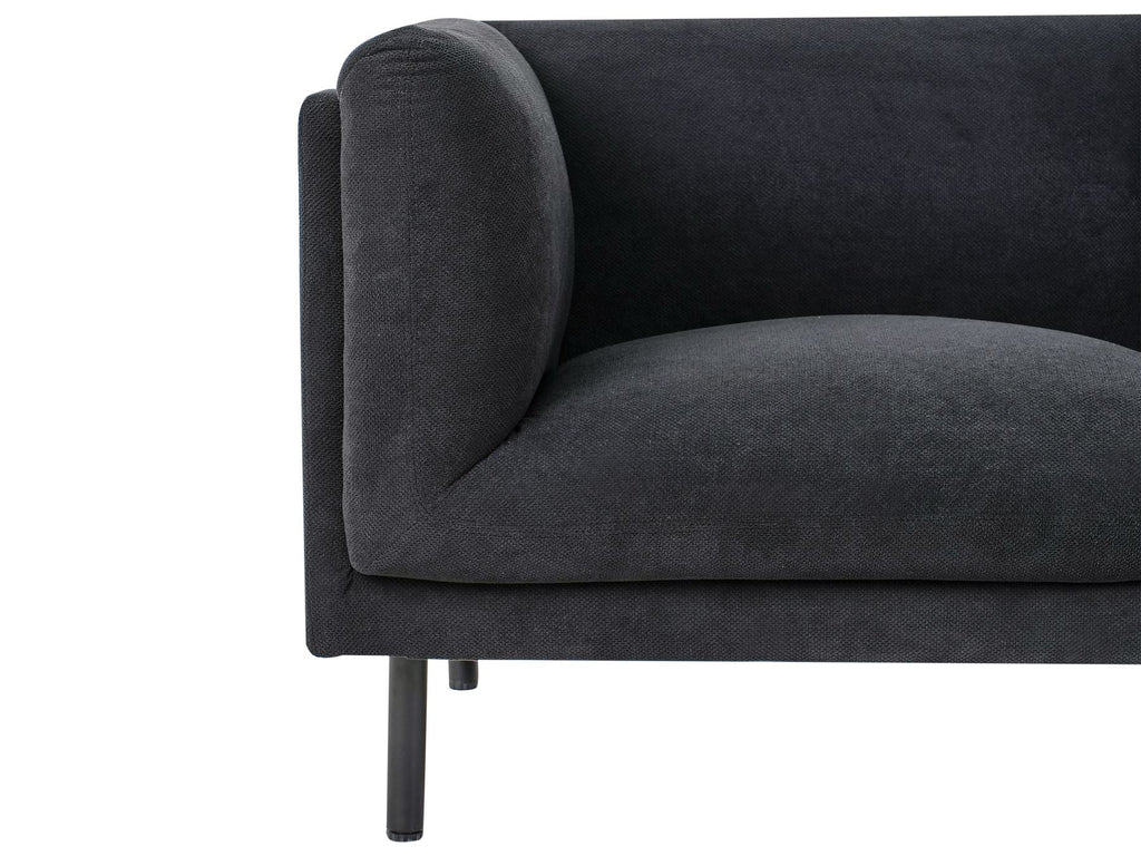 2 Seater Fabric Sofa Black VORGOD