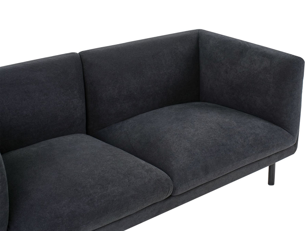 2 Seater Fabric Sofa Black VORGOD