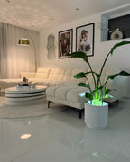Modular Corner Sofa Bed ALNES Boucle White 4 Seater