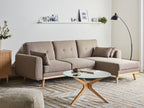Corner Sofa Bed KAARINA Fabric Light Brown 3 Seater Left Hand
