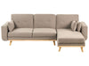 Corner Sofa Bed Fabric Light Brown 3 Seater Left Hand