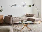 Corner Sofa Bed KAARINA Fabric Light Brown 3 Seater Left Hand