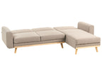 Corner Sofa Bed KAARINA Fabric Light Brown 3 Seater Left Hand
