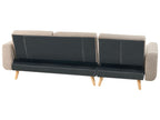 Corner Sofa Bed KAARINA Fabric Light Brown 3 Seater Left Hand