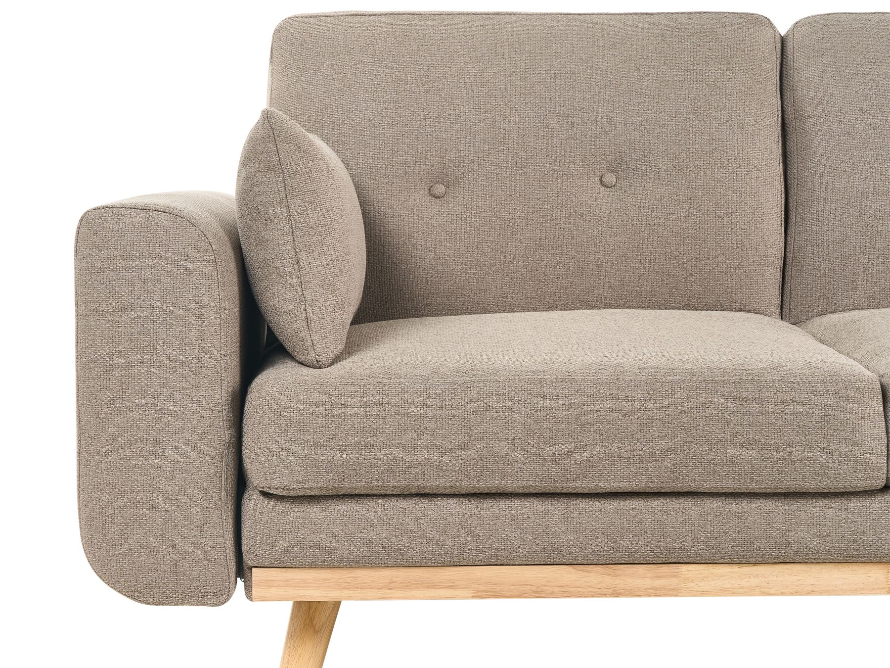 Corner Sofa Bed KAARINA Fabric Light Brown 3 Seater Left Hand