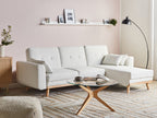 Corner Sofa Bed KAARINA Fabric White 3 Seater Left Hand