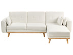 Corner Sofa Bed KAARINA Fabric White 3 Seater Left Hand