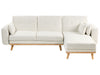 Corner Sofa Bed Fabric White 3 Seater Left Hand