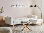 Corner Sofa Bed KAARINA Fabric White 3 Seater Left Hand