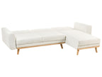 Corner Sofa Bed KAARINA Fabric White 3 Seater Left Hand