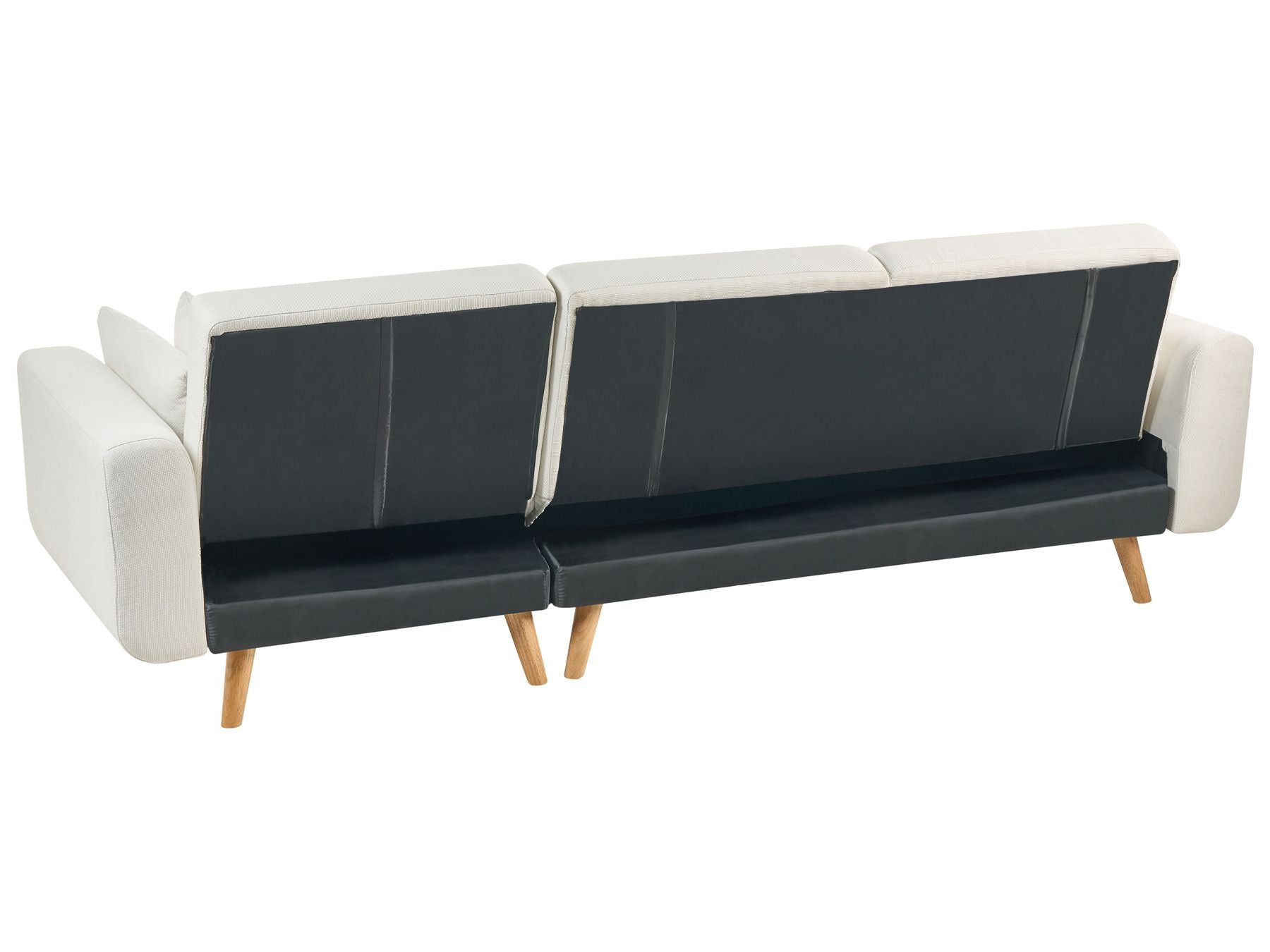 Corner Sofa Bed KAARINA Fabric White 3 Seater Left Hand
