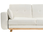 Corner Sofa Bed KAARINA Fabric White 3 Seater Left Hand