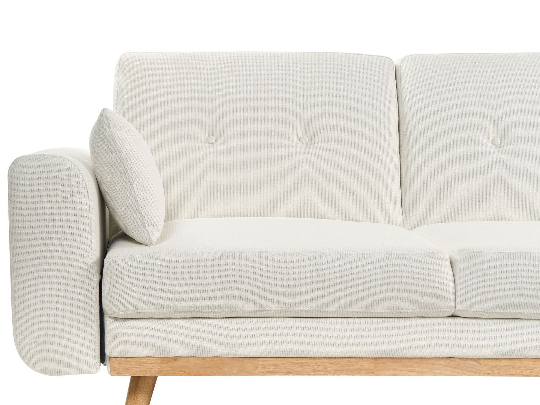 Corner Sofa Bed KAARINA Fabric White 3 Seater Left Hand