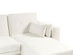 Corner Sofa Bed KAARINA Fabric White 3 Seater Left Hand