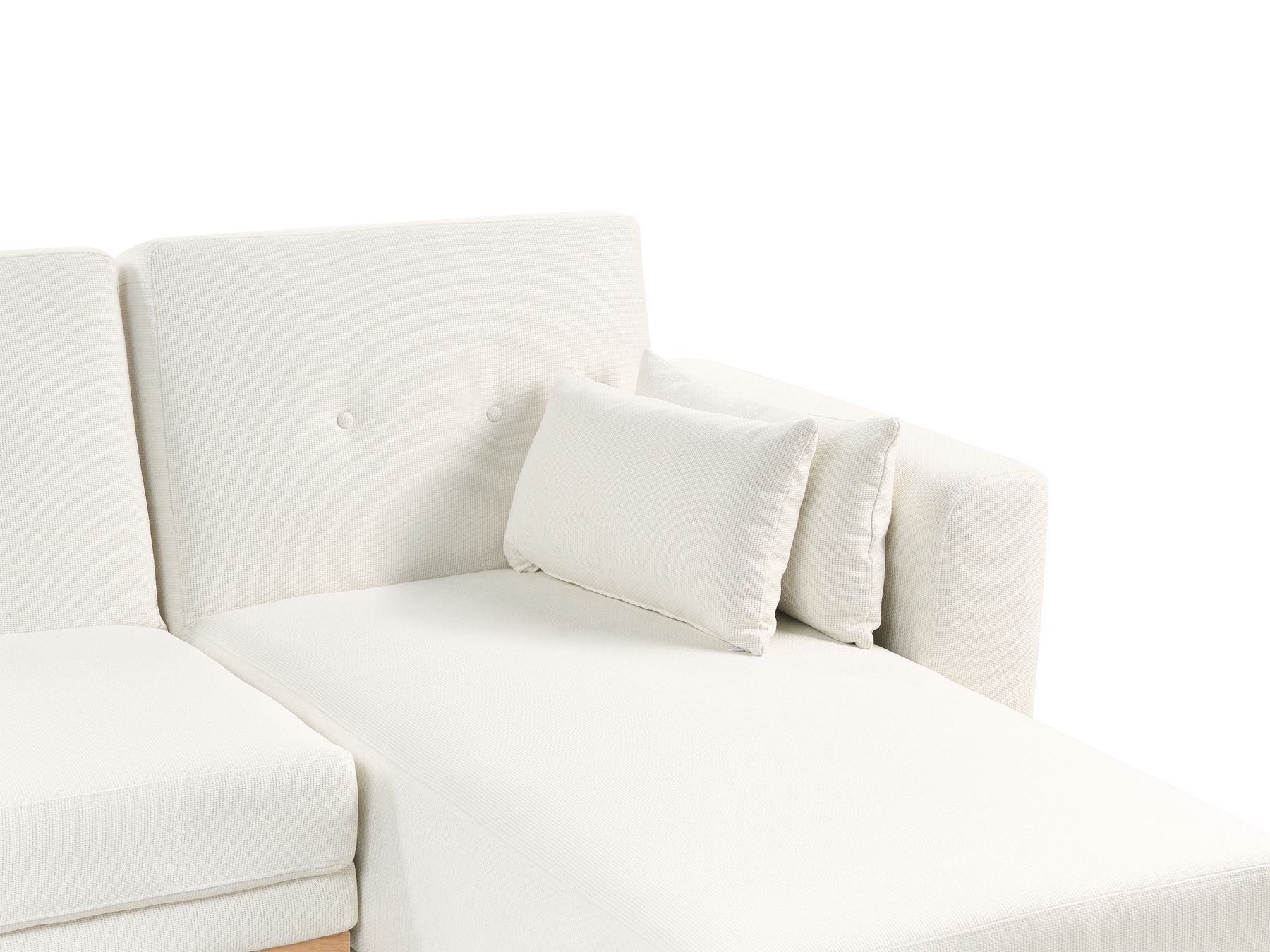Corner Sofa Bed KAARINA Fabric White 3 Seater Left Hand
