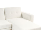 Corner Sofa Bed KAARINA Fabric White 3 Seater Left Hand