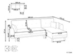 Corner Sofa Bed KAARINA Fabric White 3 Seater Left Hand