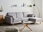Corner Sofa Bed KAARINA Fabric Grey 3 Seater Left Hand
