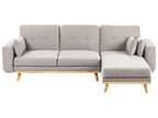 Corner Sofa Bed KAARINA Fabric Grey 3 Seater Left Hand