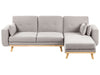Corner Sofa Bed Fabric Grey 3 Seater Left Hand