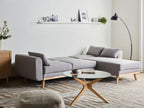 Corner Sofa Bed KAARINA Fabric Grey 3 Seater Left Hand