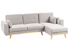 Corner Sofa Bed KAARINA Fabric Grey 3 Seater Left Hand