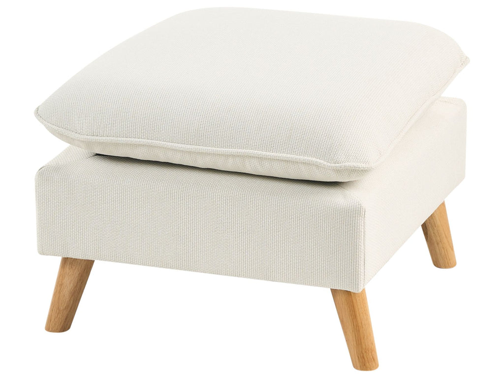 3 Seater Fabric Sofa with Ottoman White DALVIK