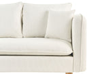 3 Seater Fabric Sofa with Ottoman White DALVIK