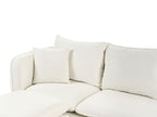 3 Seater Fabric Sofa with Ottoman White DALVIK