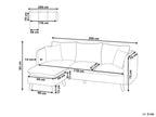 3 Seater Fabric Sofa with Ottoman White DALVIK