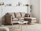 3 Seater Fabric Sofa with Ottoman Light Brown DALVIK
