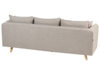 3 Seater Fabric Sofa with Ottoman Light Brown DALVIK