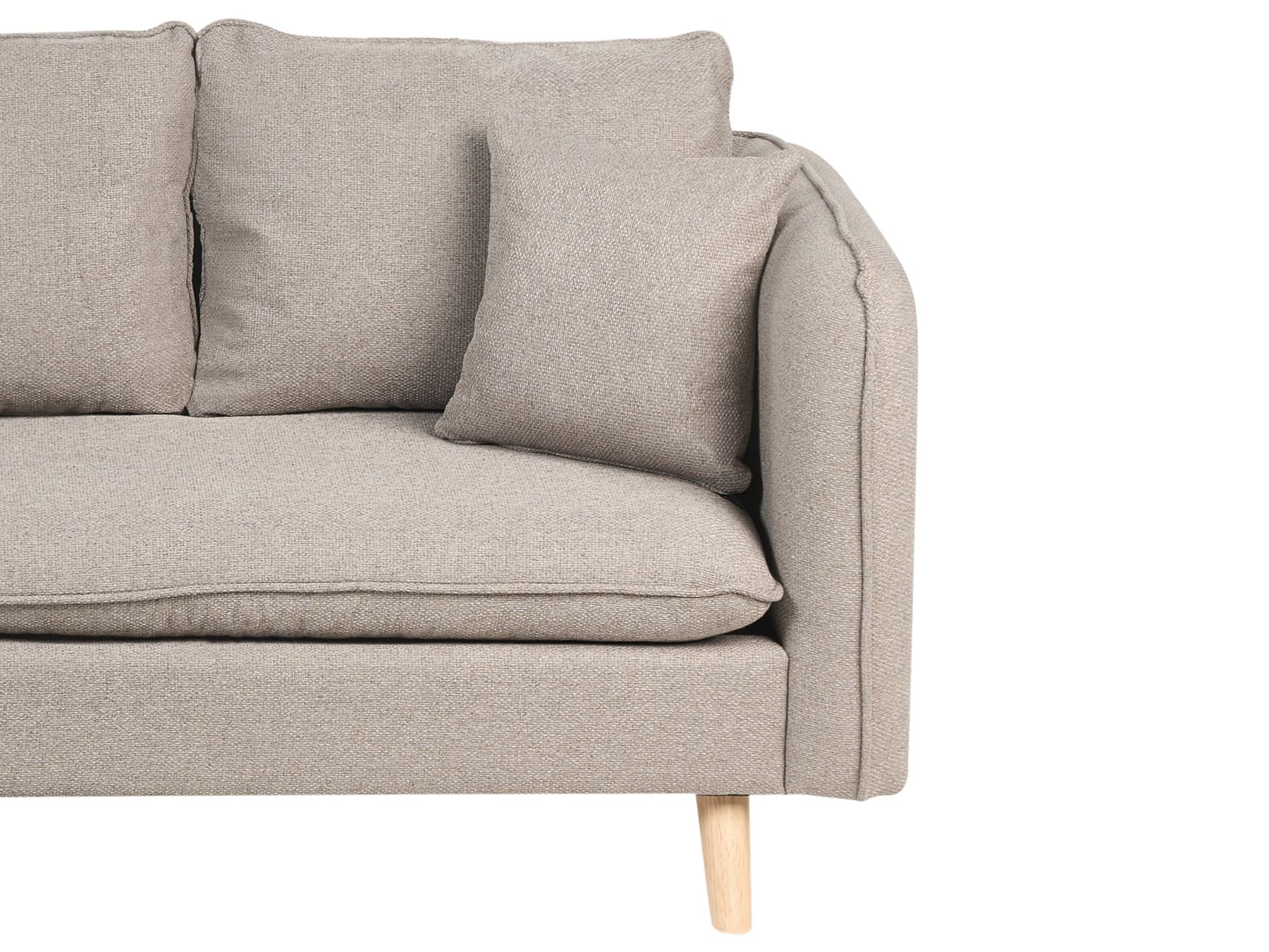 3 Seater Fabric Sofa with Ottoman Light Brown DALVIK