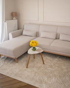 Corner Sofa Bed OLLSTA Fabric Light Beige 3 Seater Right Hand
