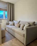 Sofa Bed BLEIK Fabric Light Beige with Storage 3 Seater