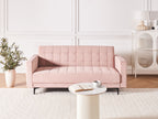 Sofa Bed ABERDEEN Velvet Pastel Pink 3 Seater