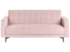 Sofa Bed Velvet Pastel Pink 3 Seater