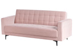 Sofa Bed ABERDEEN Velvet Pastel Pink 3 Seater