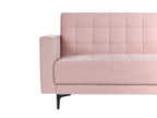 Sofa Bed ABERDEEN Velvet Pastel Pink 3 Seater