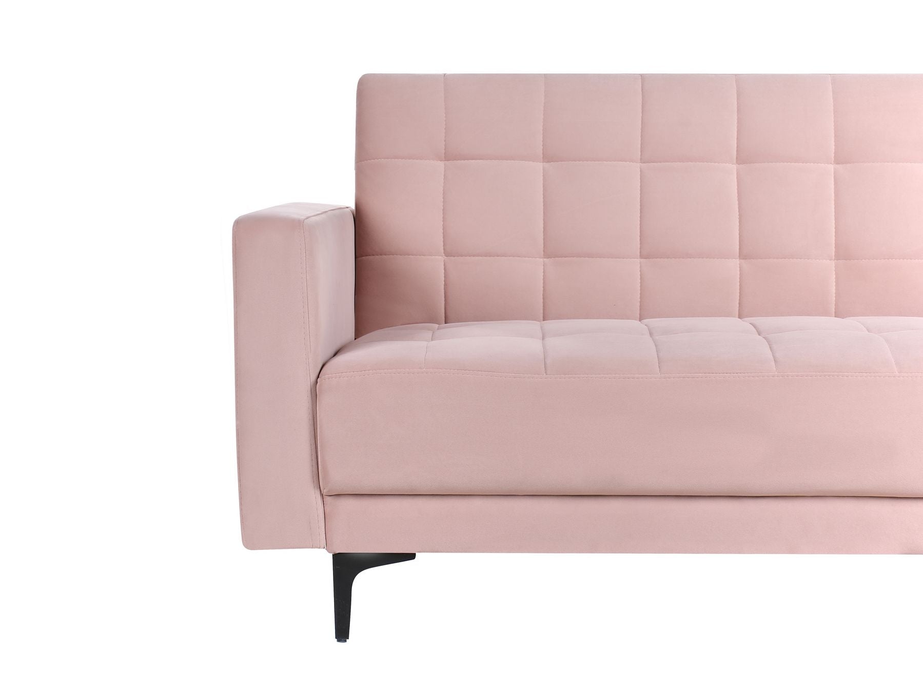 Sofa Bed ABERDEEN Velvet Pastel Pink 3 Seater