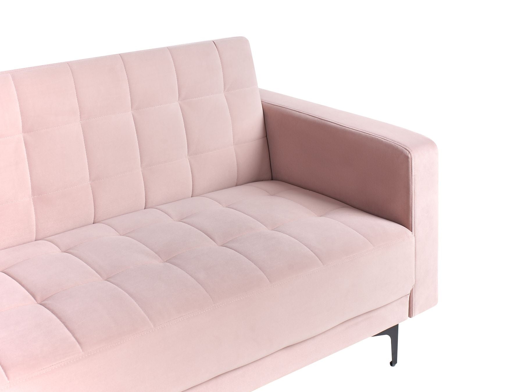 Sofa Bed ABERDEEN Velvet Pastel Pink 3 Seater