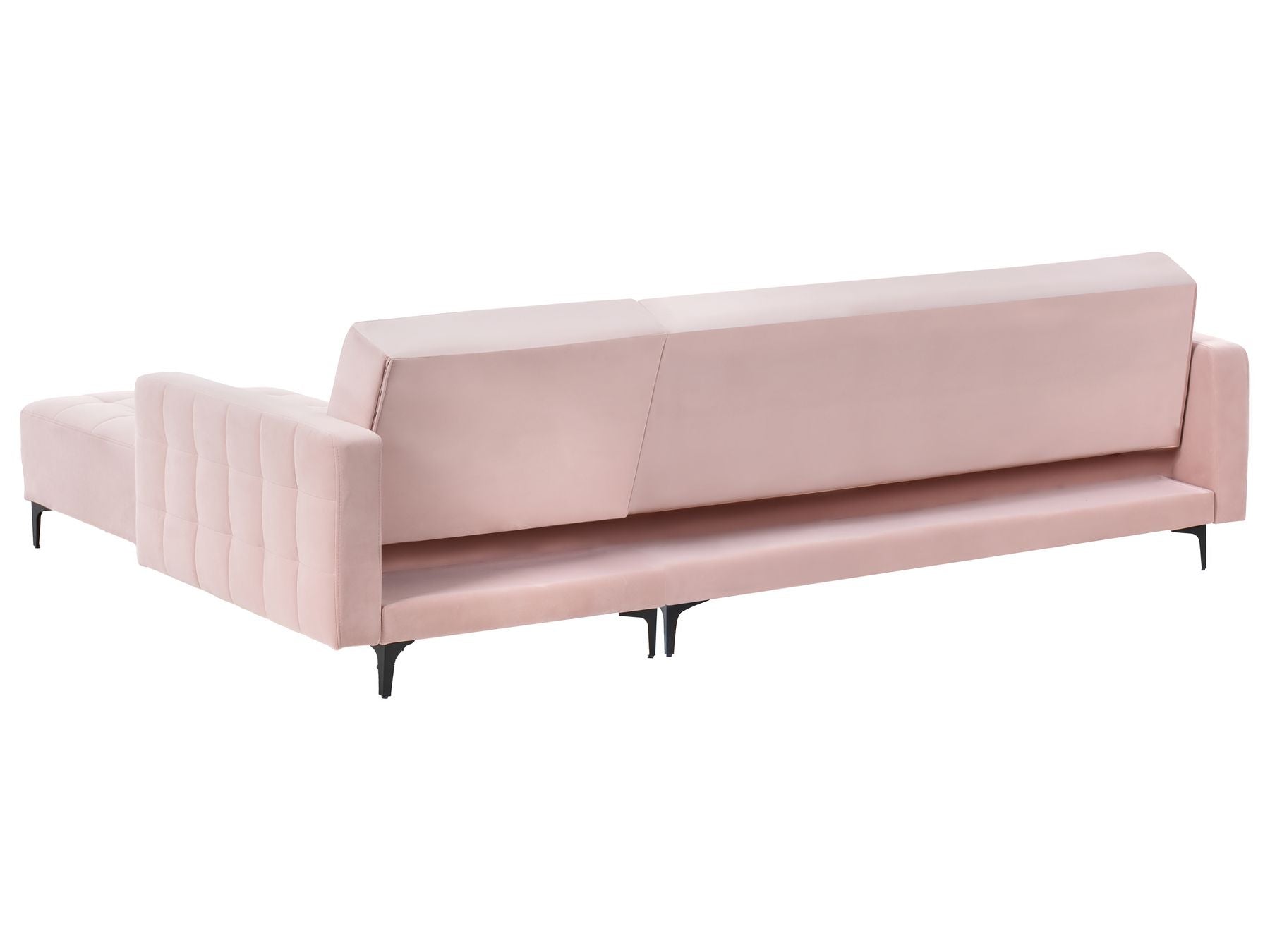 Modular Corner Sofa Bed ABERDEEN Velvet Pastel Pink 4 Seater Left Hand