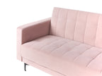 Modular Corner Sofa Bed ABERDEEN Velvet Pastel Pink 4 Seater Left Hand