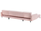 Modular U-Shape Sofa Bed ABERDEEN Velvet Pastel Pink 5 Seater