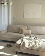 Corner Sofa MALOY Chenille Off-White 3 Seater Left Hand