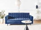 Sofa Bed ABERDEEN Velvet Blue 3 Seater