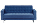 Sofa Bed ABERDEEN Velvet Blue 3 Seater