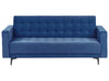 Sofa Bed Velvet Blue 3 Seater