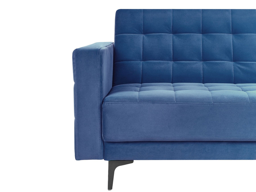 Sofa Bed ABERDEEN Velvet Blue 3 Seater