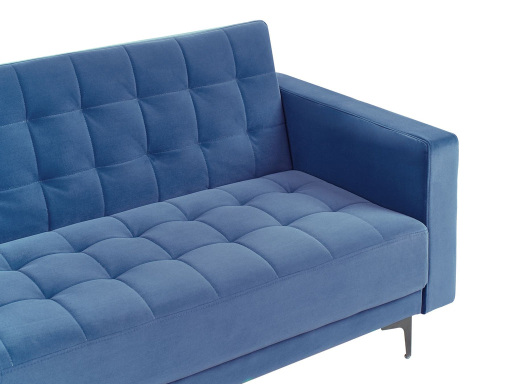 Sofa Bed ABERDEEN Velvet Blue 3 Seater